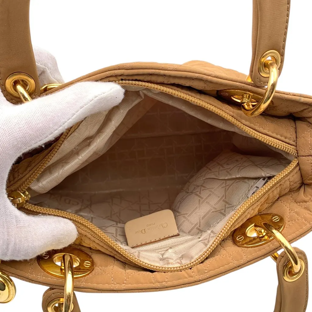 Dior Handbag Vintage Lady Dior Beige Canvas Good - Box View