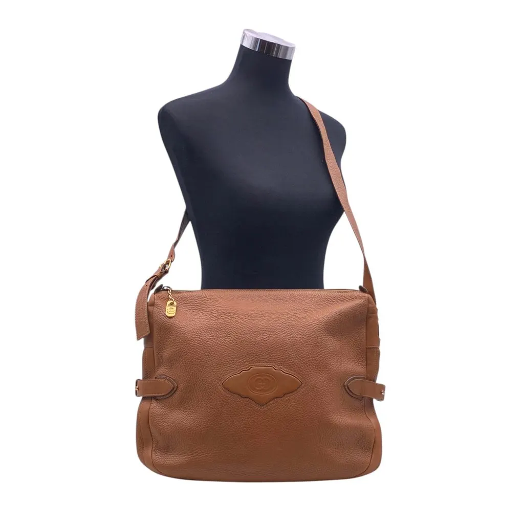 Gucci Shoulder Bag Vintage GG Interlocking Beige Leather Good - Back View