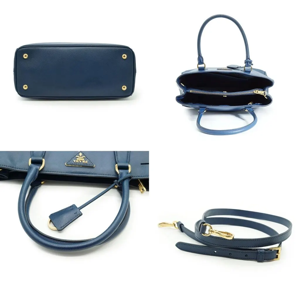 Prada Handbag Galleria Blue Leather Good - Inside View