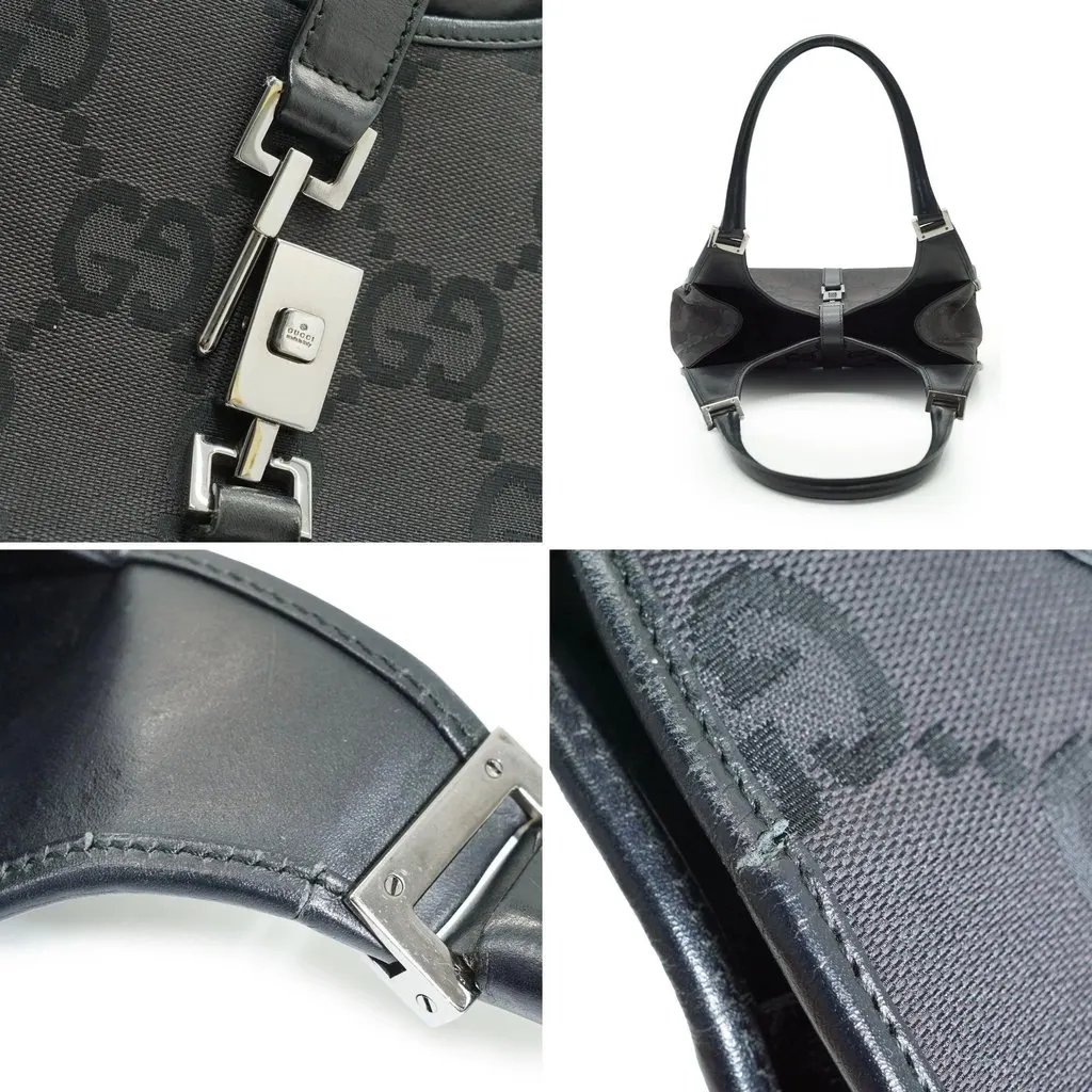 Gucci Hobos Vintage Jackie Black Canvas Good - Box View