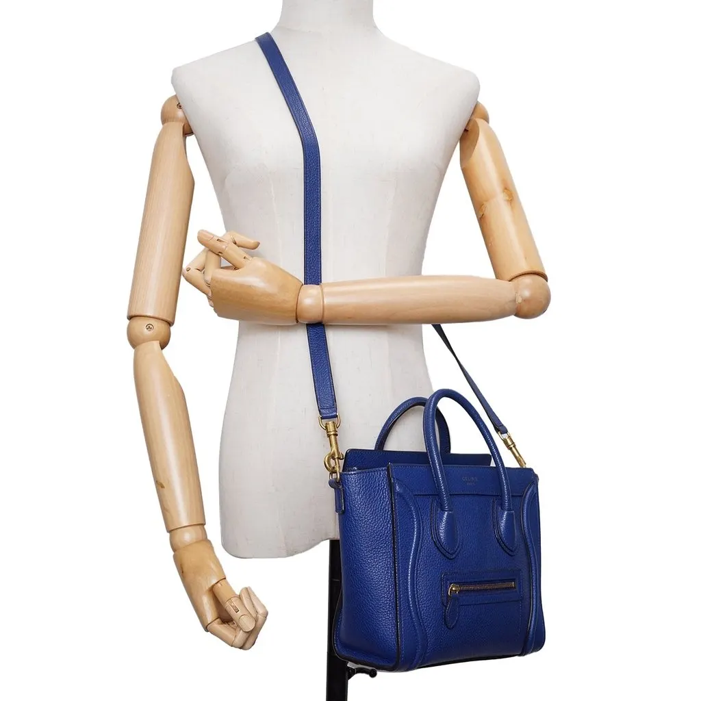 Celine Handbag Nano Luggage Red Leather Good - Back View