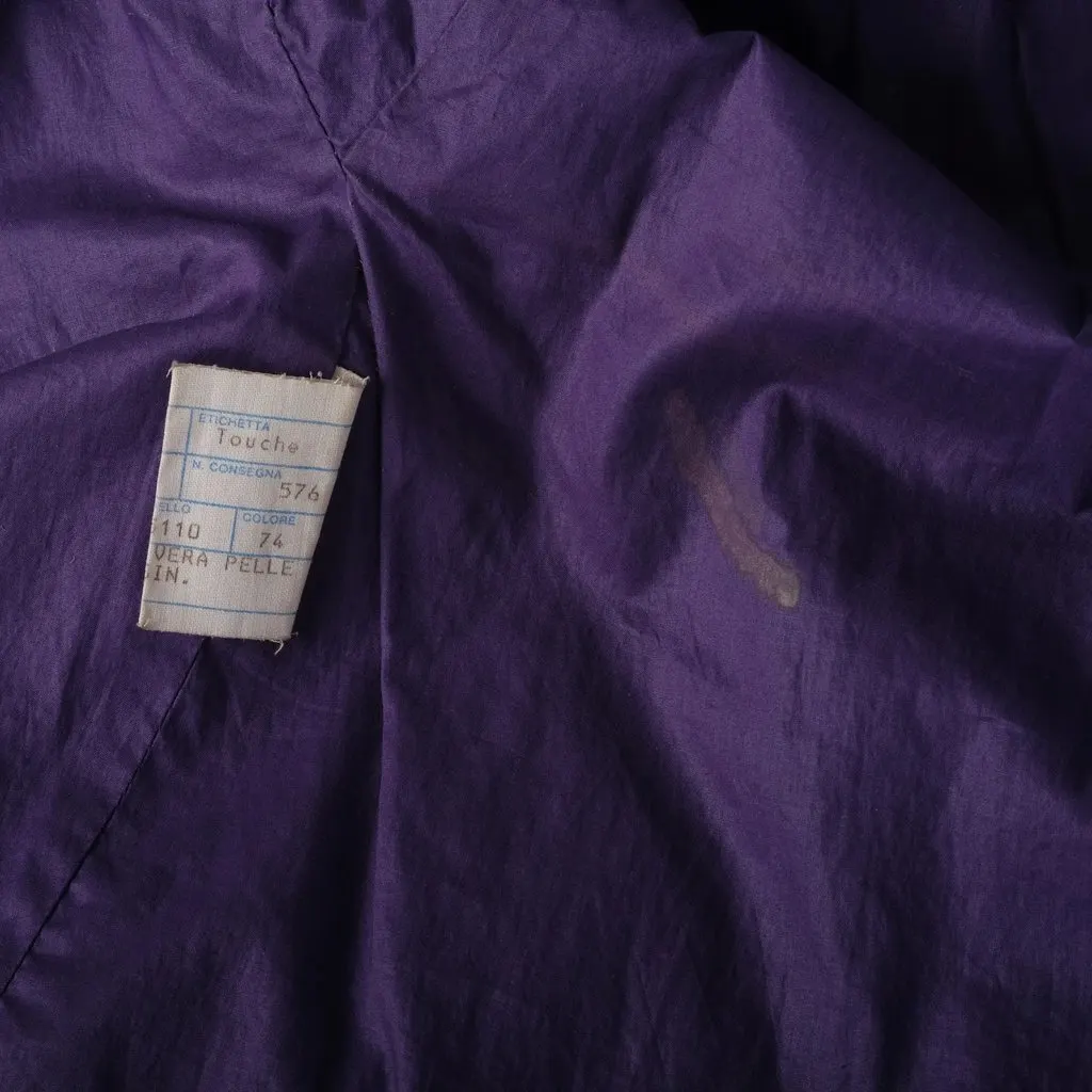 Unsigned Touche Vintage Turquoise Leather Oversized Blouse Jacket - '00s Purple Leather Good - Box View