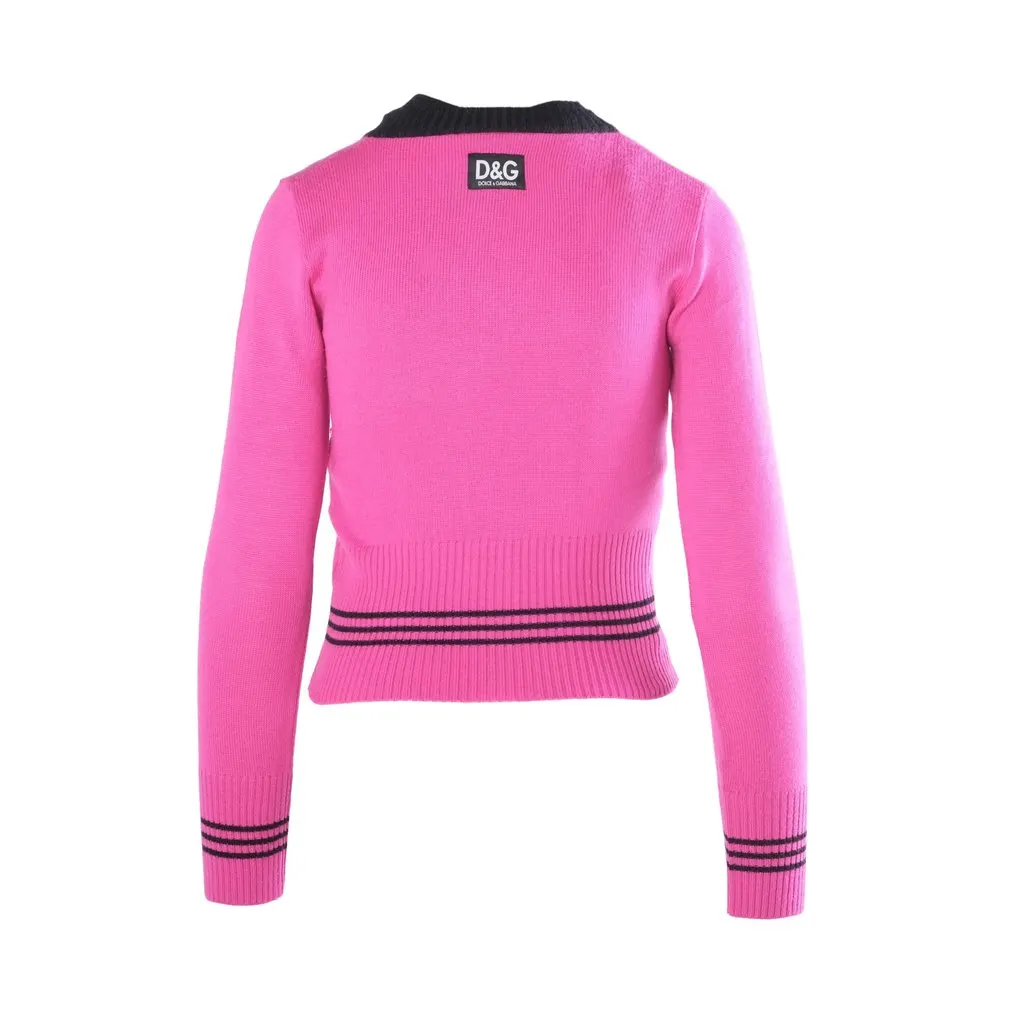 Dolce & Gabbana D&G Dolce & Gabbana Pink & Black Knit Twinset – 00s Black Good - Inside View