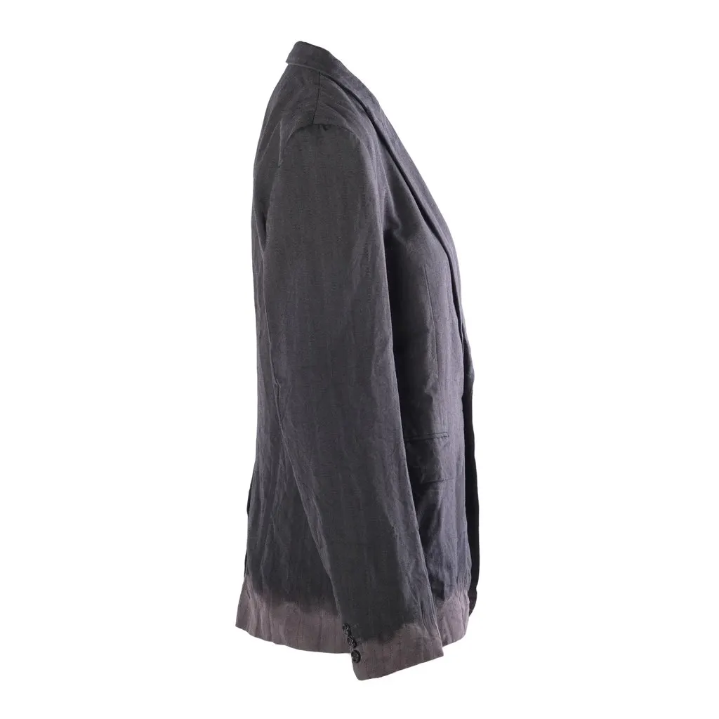 Comme des Garçons Homme Plus Dip-Dye Herringbone Blazer - '00s Grey Good - Back View