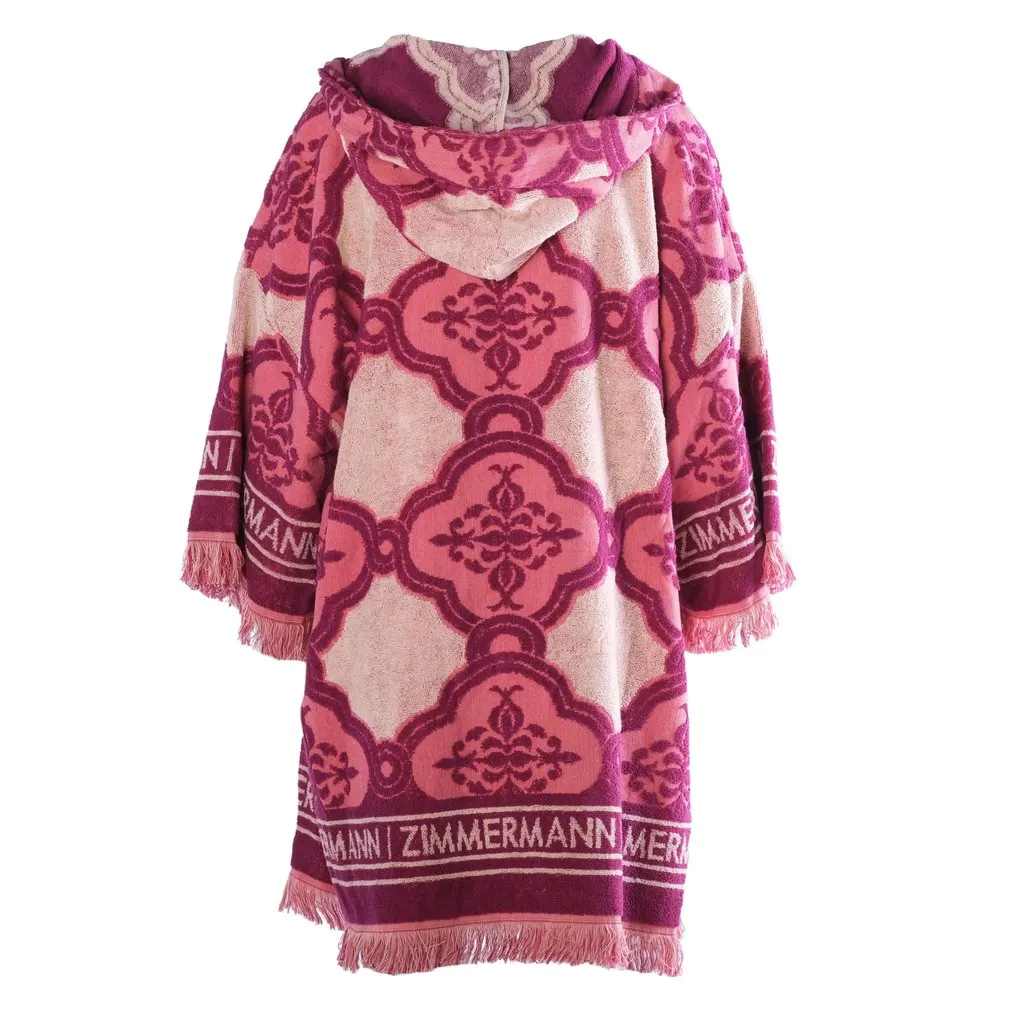 Zimmermann Lola Hooded Fringed Intarsia Cotton-Terry Kaftan - '20s MultiColor Cotton Good - Inside View