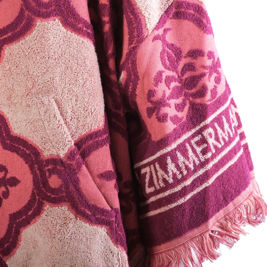 Zimmermann Lola Hooded Fringed Intarsia Cotton-Terry Kaftan - '20s MultiColor Cotton Good - Box View