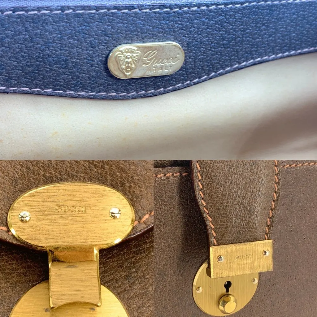 Gucci Handbag Vintage Not Applicable Brown Leather Good - Box View