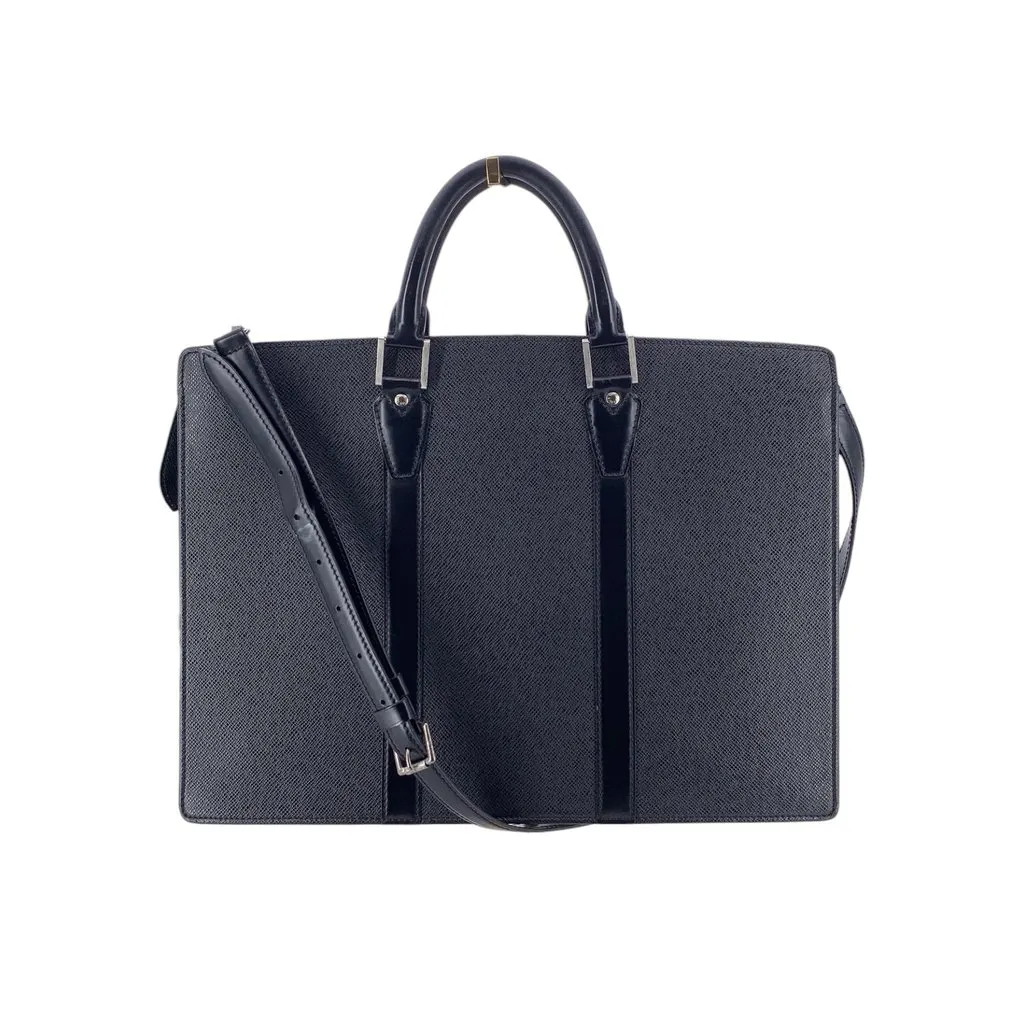 Louis Vuitton Briefcase Lozan Black Leather Good - Inside View