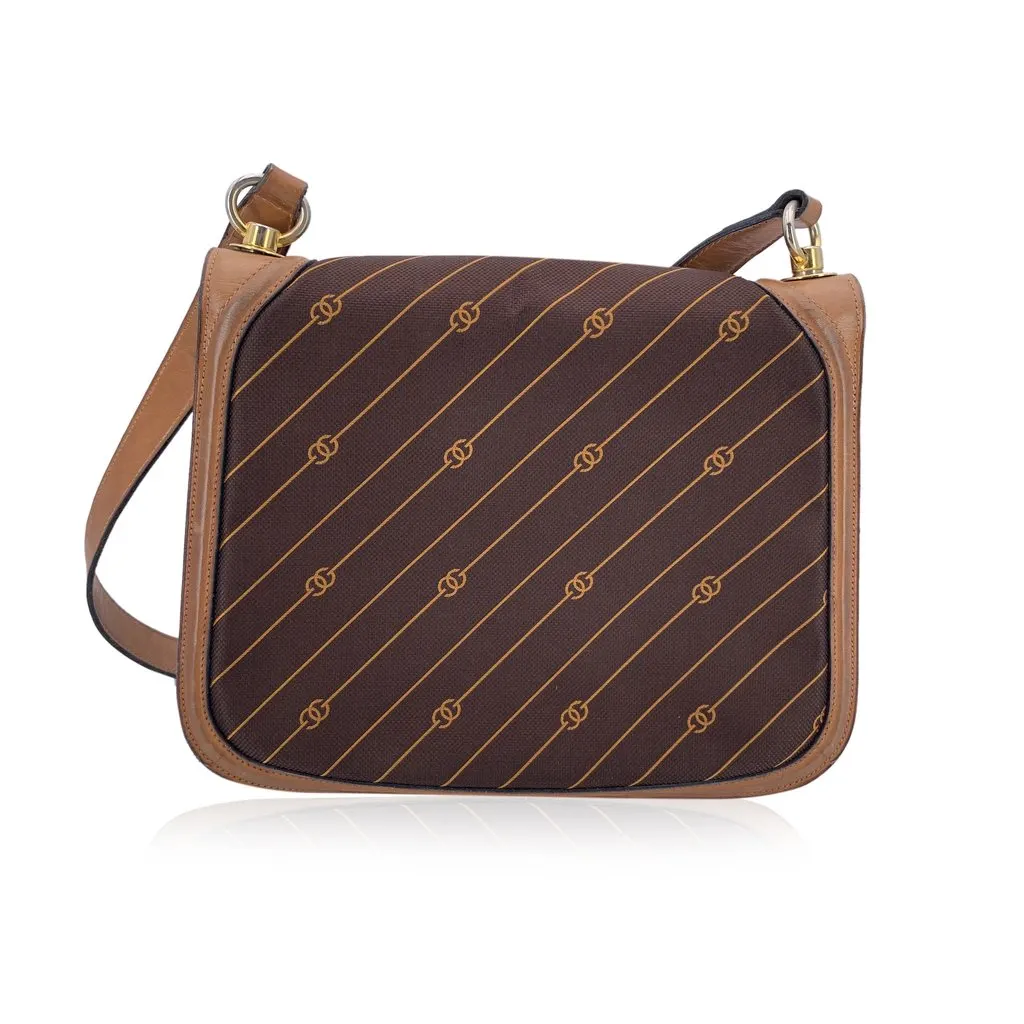 Gucci Shoulder Bag Vintage Logo Diagonal Brown Canvas Good - Inside View