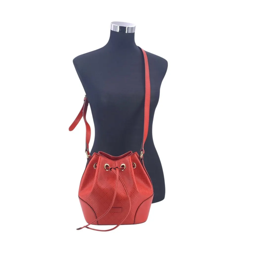 Gucci Shoulder Bag Bright Diamante Red Leather Good - Back View