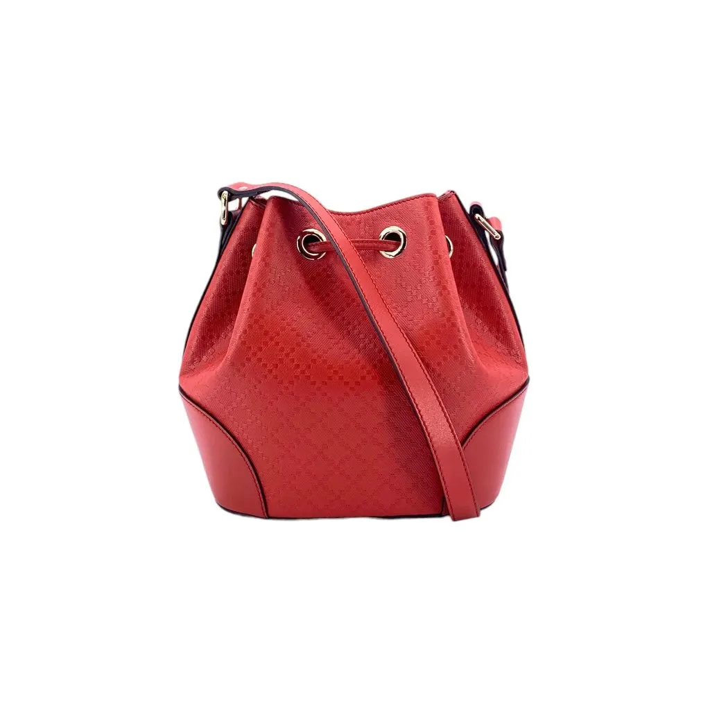 Gucci Shoulder Bag Bright Diamante Red Leather Good - Inside View