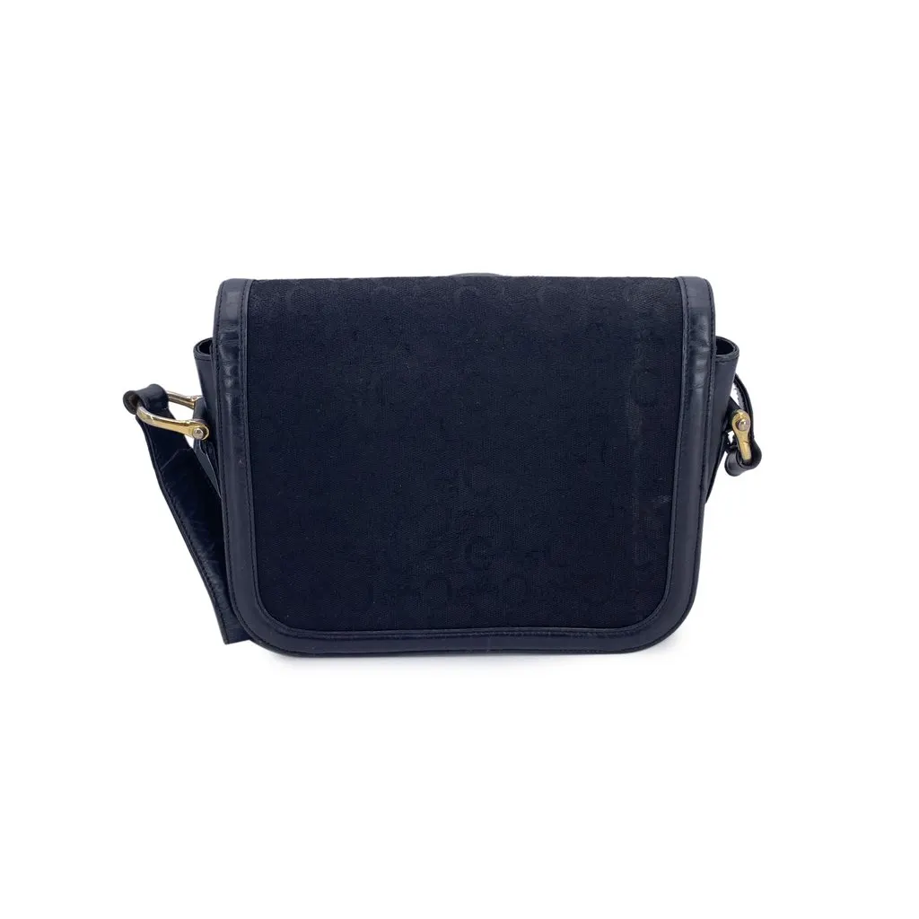 Celine Shoulder Bag Vintage C Carriage Black Canvas Good - Inside View