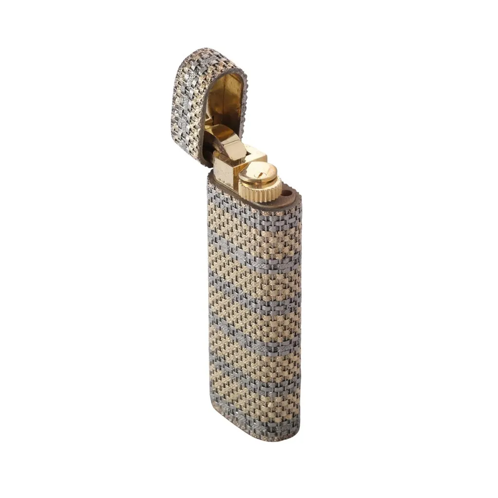 Cartier Les Must 18k Gold & Silver Woven Jacket Lighter - '70s Gold Good - Box View
