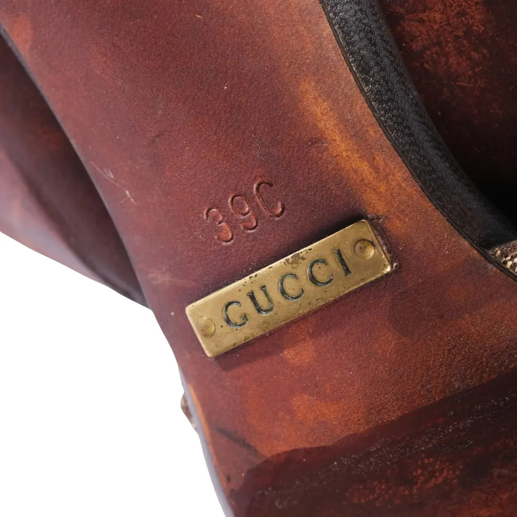 Gucci GG Canvas Pointed-Toe Mule Heels - '00s Brown Canvas Good - Box View