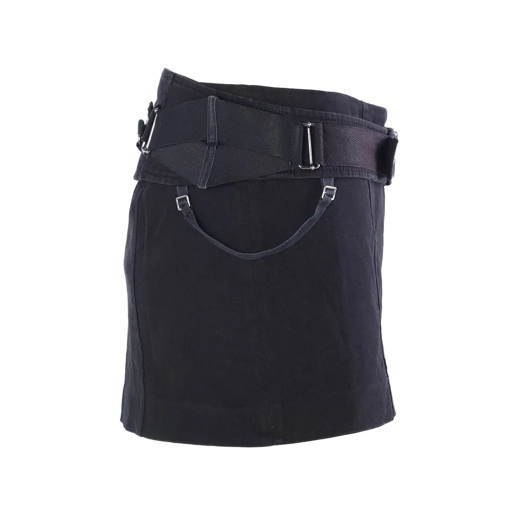 Unsigned Hussein Chalayan Black Utility Belted Mini Skirt - '00s Black Good - Back View