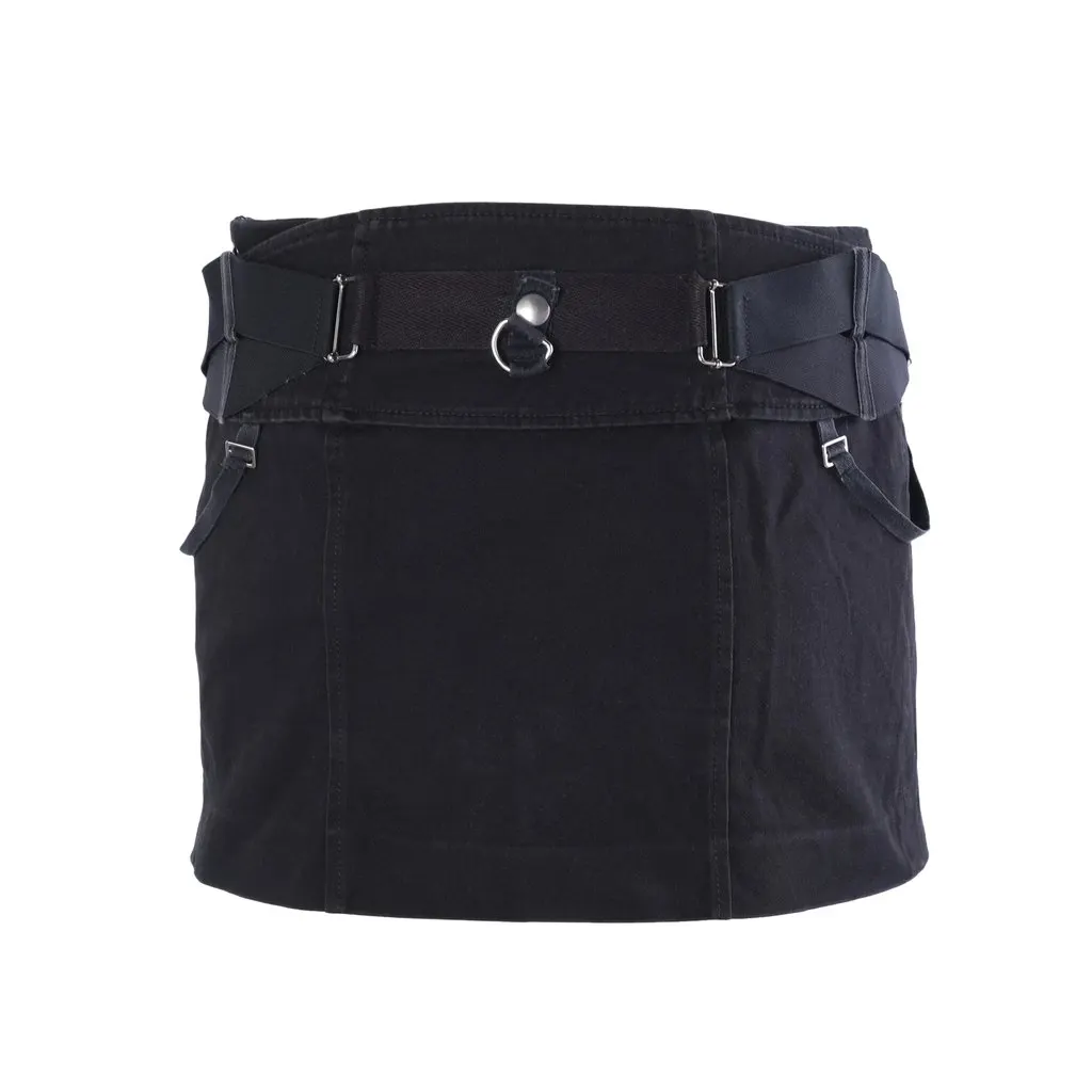 Unsigned Hussein Chalayan Black Utility Belted Mini Skirt - '00s Black Good - Inside View