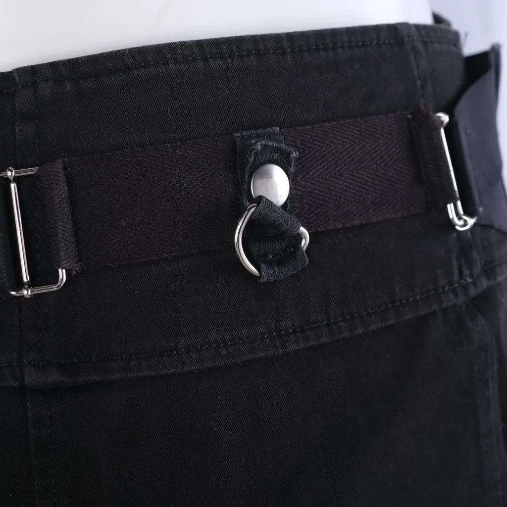 Unsigned Hussein Chalayan Black Utility Belted Mini Skirt - '00s Black Good - Model View