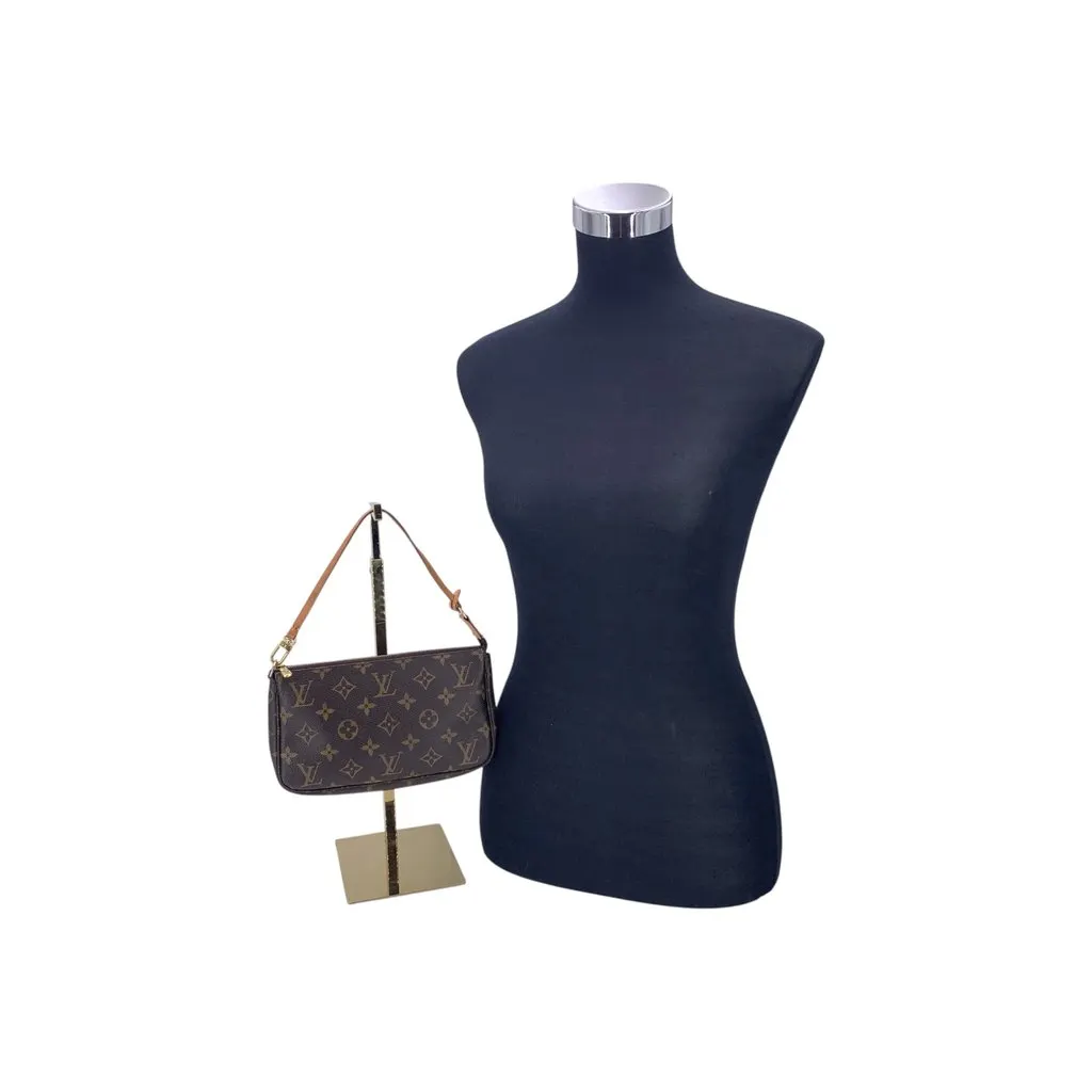 Louis Vuitton Handbag Pochette Accessoire Brown Canvas Good - Back View