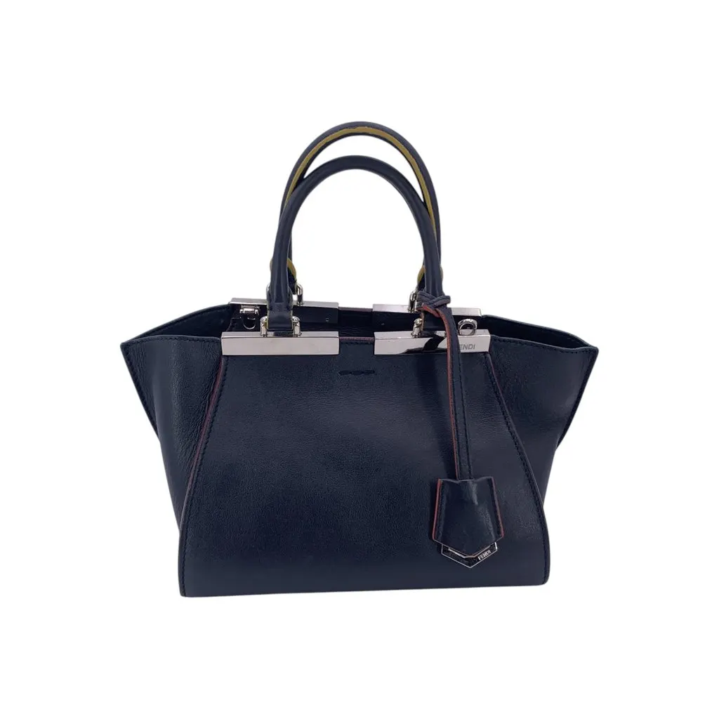 Fendi Handbag 2Jours Navy Leather Good - Front View