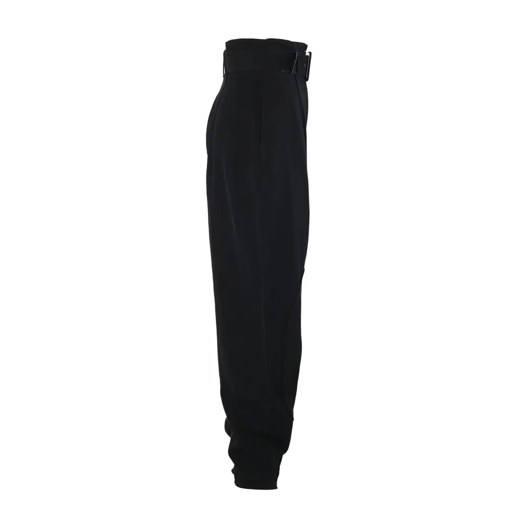Emporio Armani Black Virgin Wool Jodhpur Trousers - '90s Black Wool Good - Back View