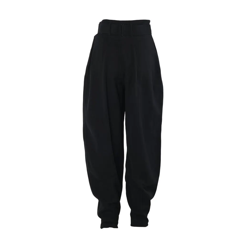 Emporio Armani Black Virgin Wool Jodhpur Trousers - '90s Black Wool Good - Inside View