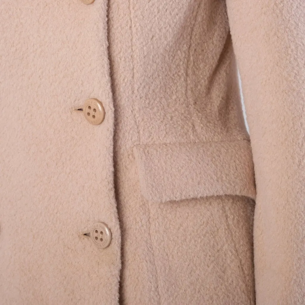 Dolce & Gabbana Blush Pink Alpaca Wool Skirt Suit - '90s Pink Wool Good - Model View