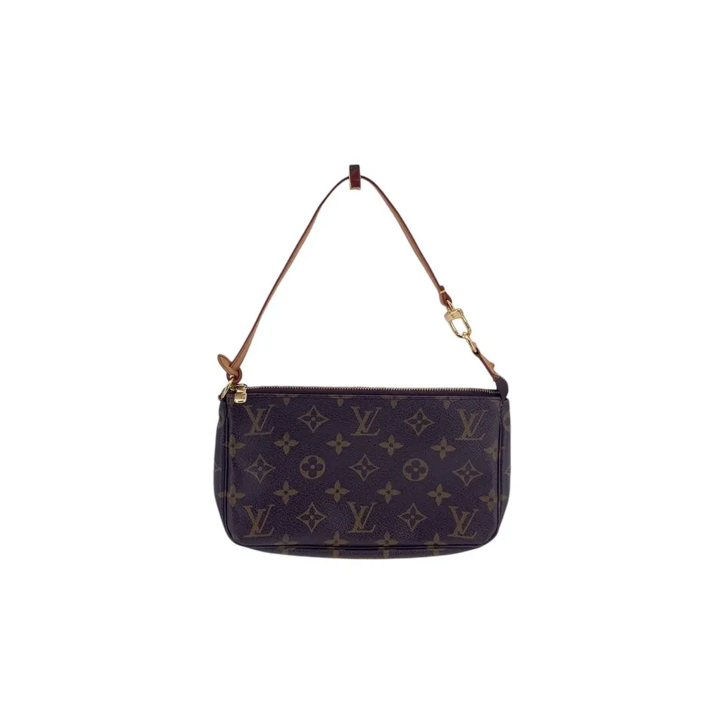 Louis Vuitton Handbag Pochette Accessoire Brown Canvas Good - Front View