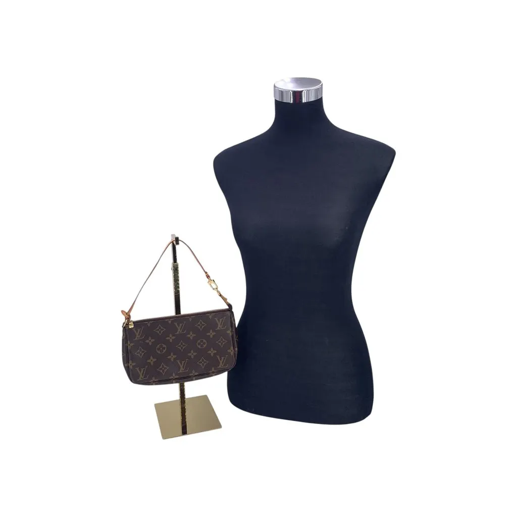 Louis Vuitton Handbag Pochette Accessoire Brown Canvas Good - Back View