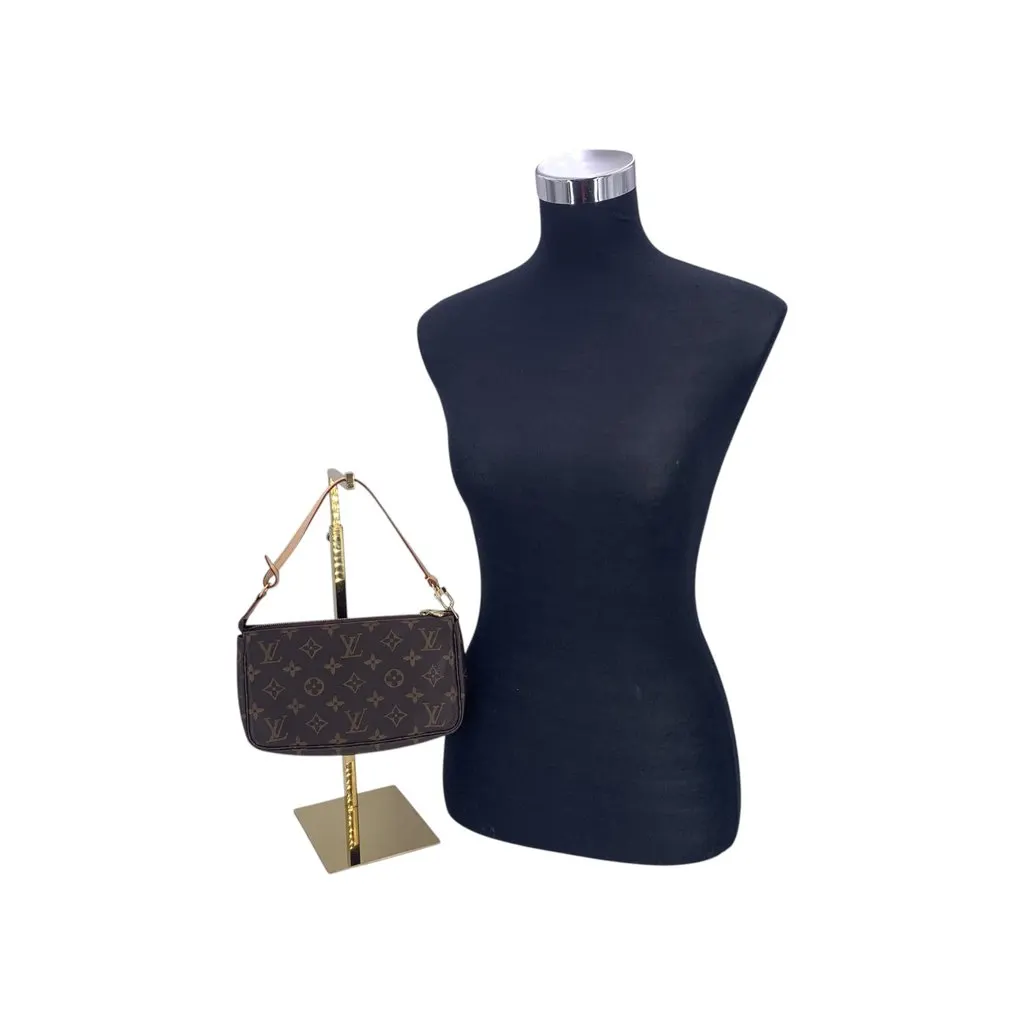 Louis Vuitton Handbag Vintage Pochette Accessoire Brown Canvas Good - Back View