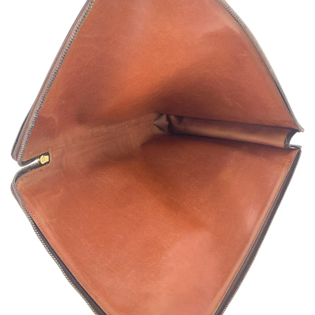 Louis Vuitton Clutch Bag Poche Documents Portfolio Brown Canvas Good - Box View