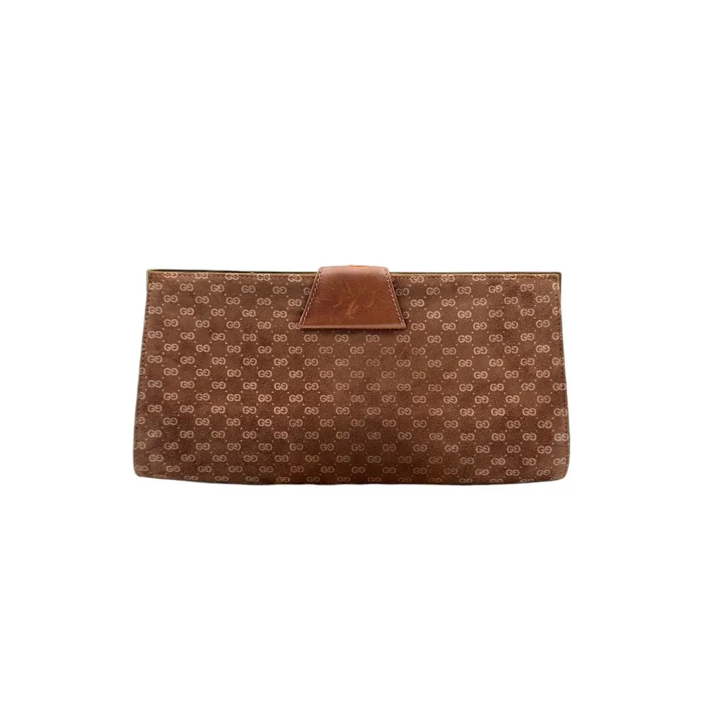 Gucci Shoulder Bag Suede G Buckle Brown Suede Good - Inside View