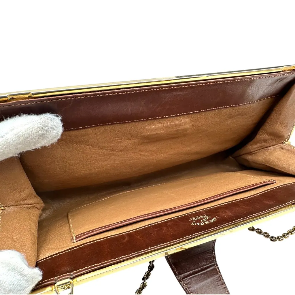 Gucci Shoulder Bag Suede G Buckle Brown Suede Good - Box View
