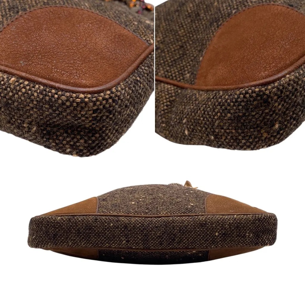 Prada Crossbody Bag 2-Way Brown Tweed Good - Model View
