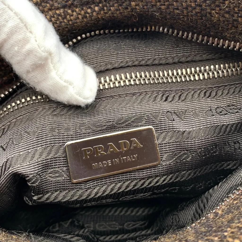 Prada Crossbody Bag 2-Way Brown Tweed Good - Box View