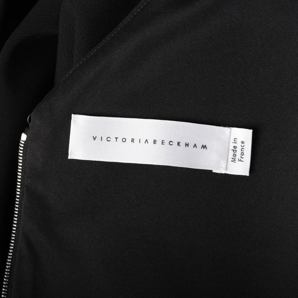 Unsigned Victoria Beckham Draped-Neck Black Stretch-Jersey Zip-Back Midi Dress – ’10s Black Lace Good - Box View