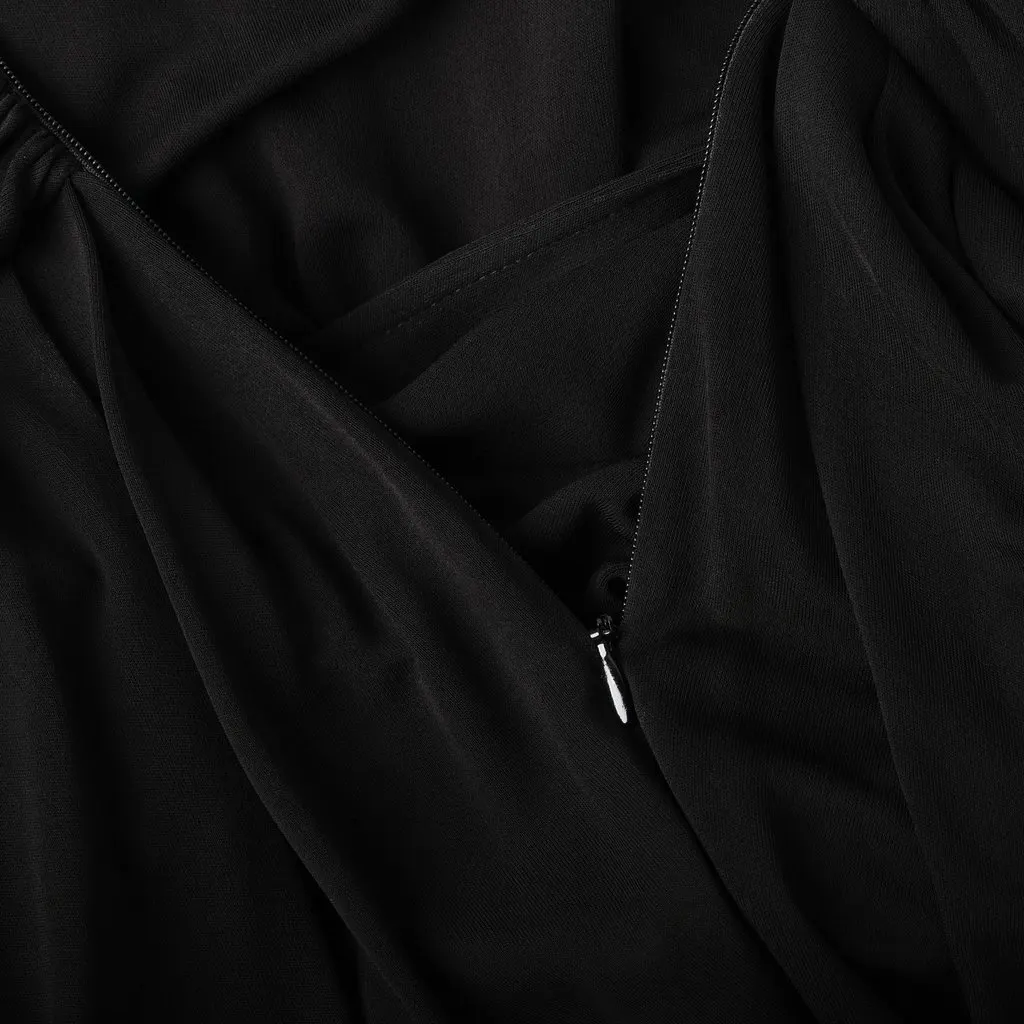 Hermès Black Draped Jersey Dress with Oversized Silver Hook Buckle – ’00s Black Good - Box View