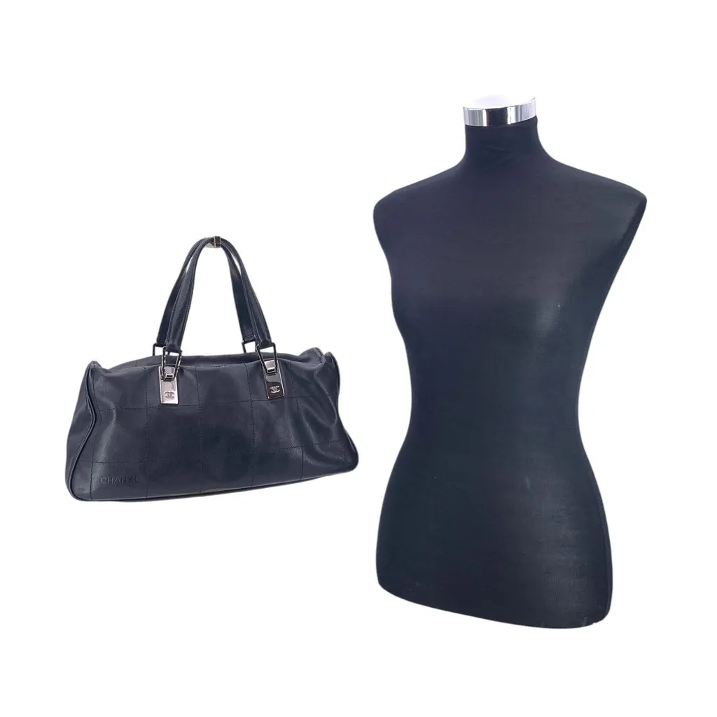 Chanel Handbag Boston Black Leather Good - Inside View