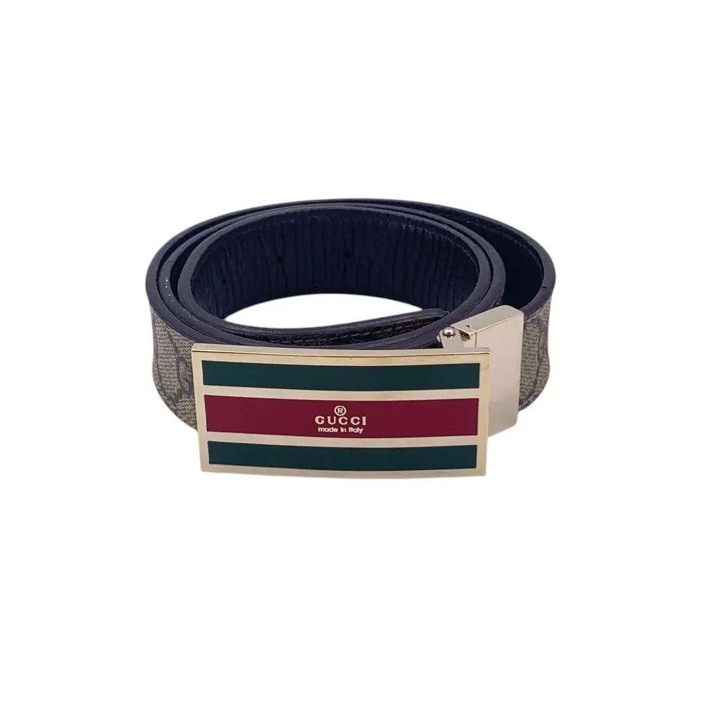 Gucci Belt Brown Canvas Good - Front View