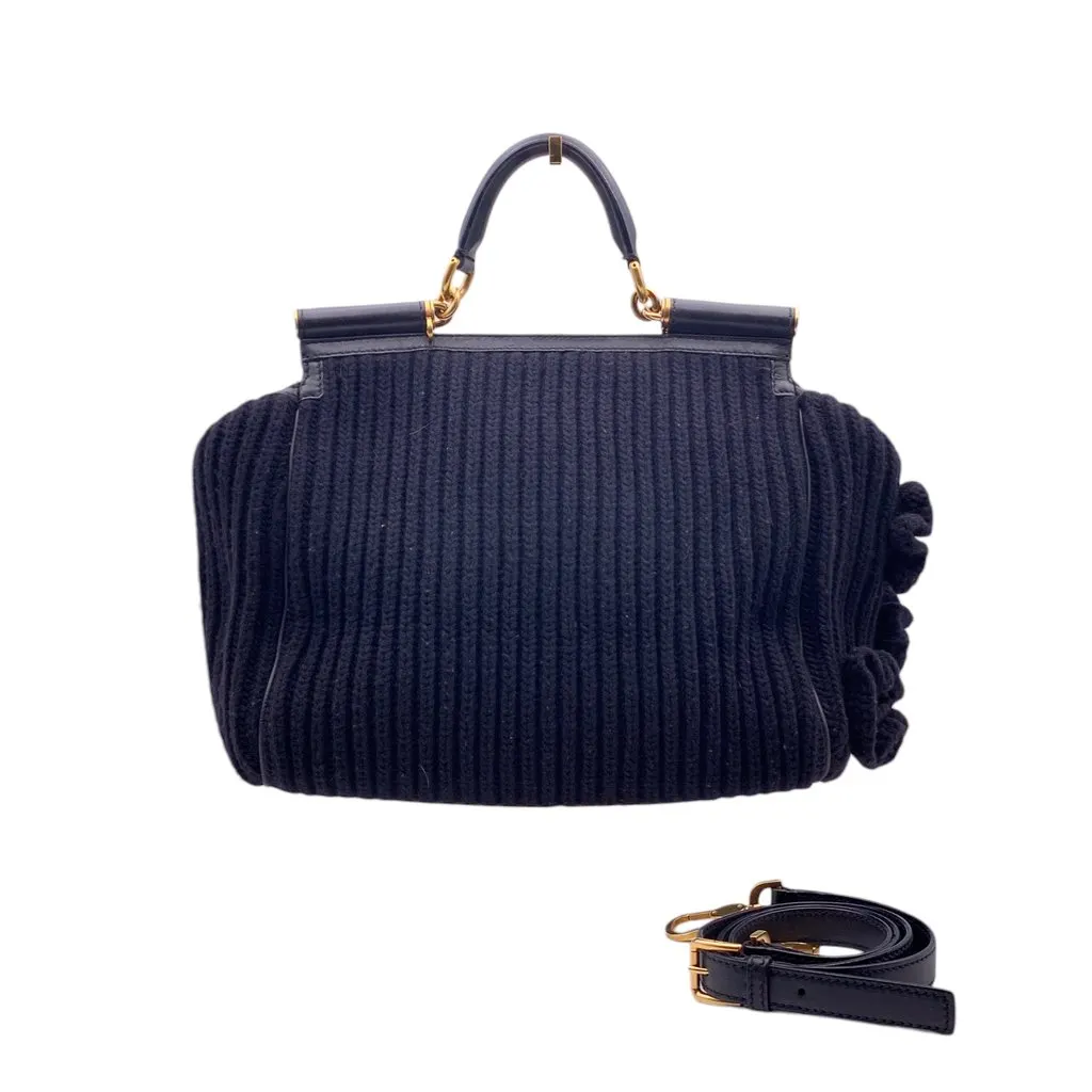 Dolce & Gabbana Crossbody Bag Sicily Black Leather Good - Back View