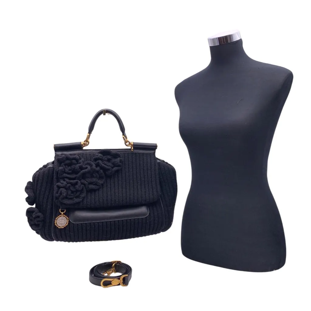 Dolce & Gabbana Crossbody Bag Sicily Black Leather Good - Inside View