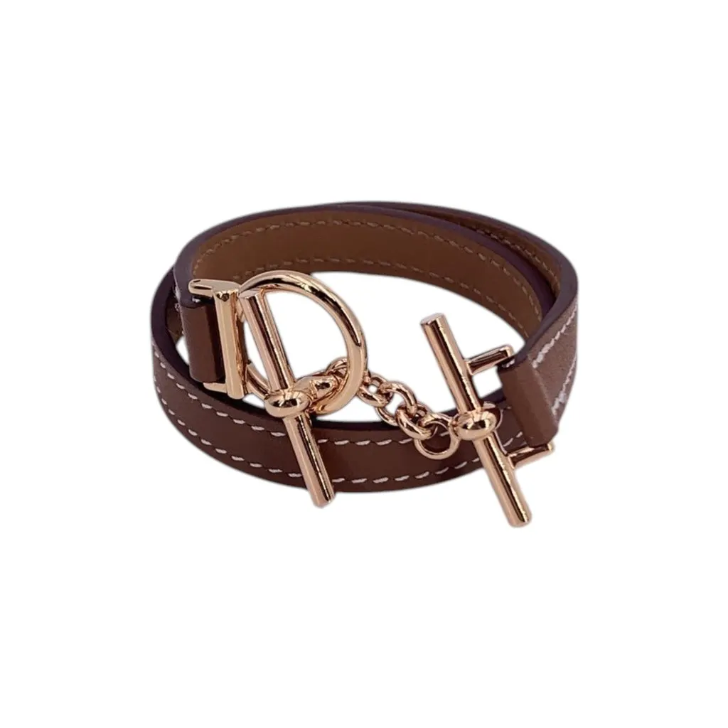 Hermès Bracelet Brown Leather Good - Front View