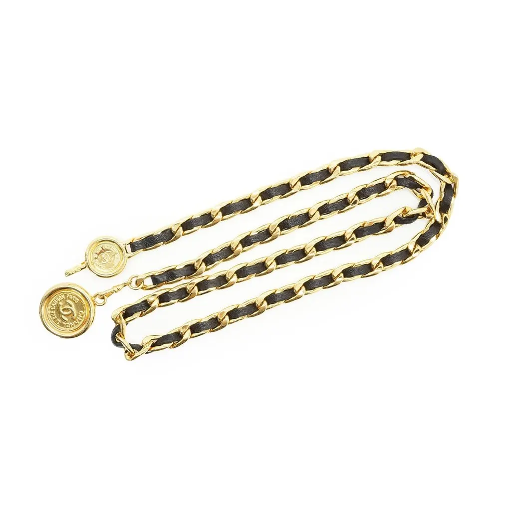 Chanel Belt Gold Lace Good - Front View