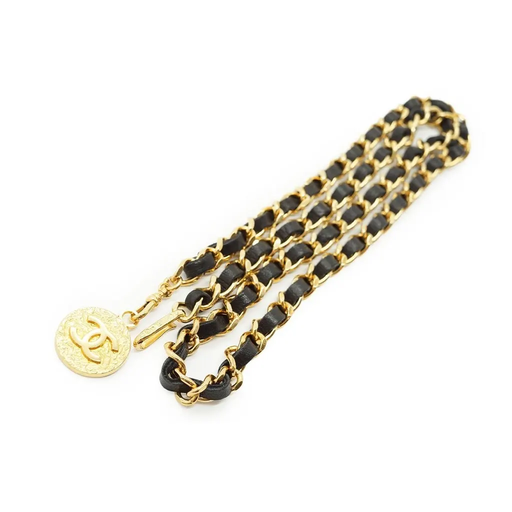 Chanel Belt Gold Lace Good - Front View