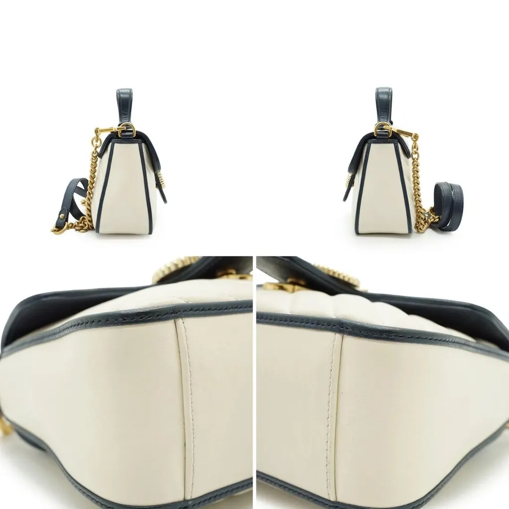 Gucci Handbag GG Marmont White Leather Good - Inside View