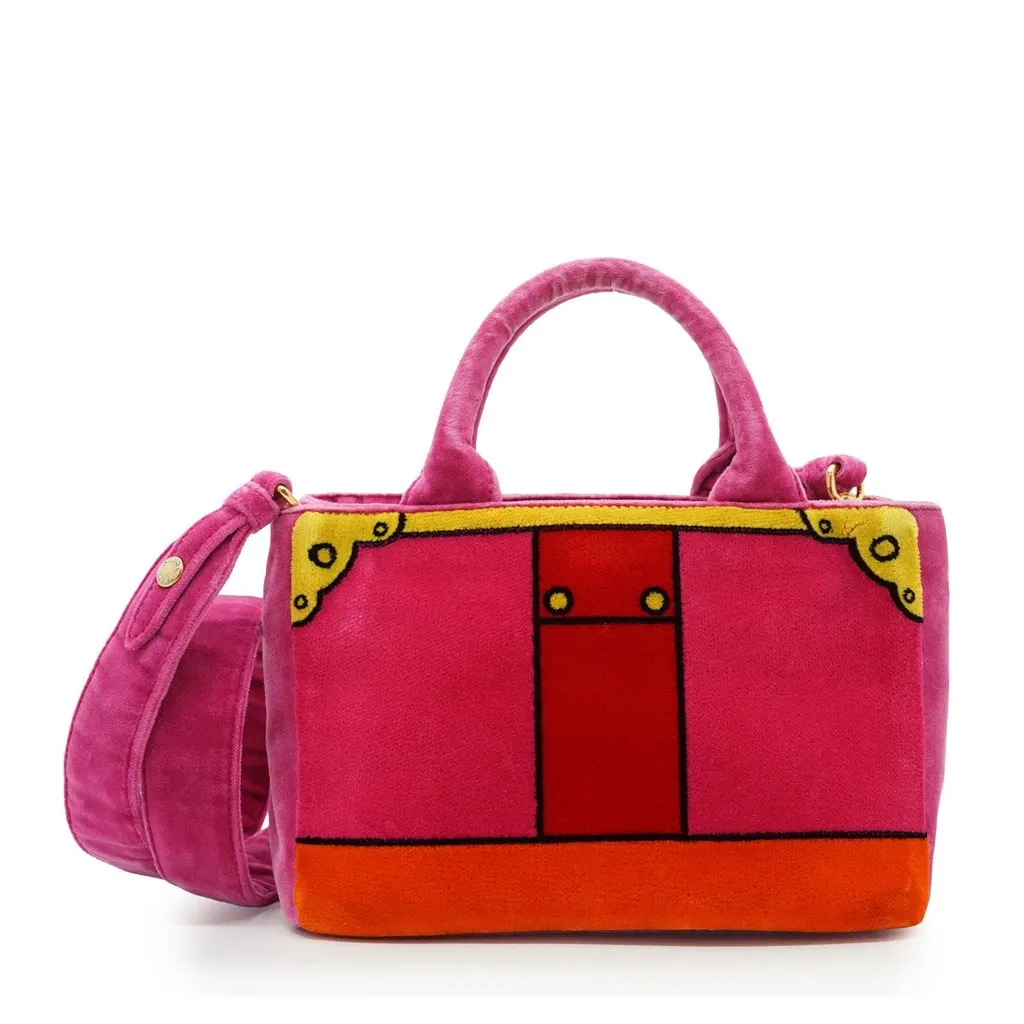 Prada Handbag Cahier Red Velvet Good - Back View