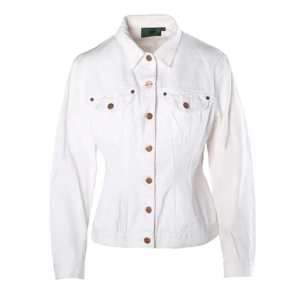 Jean Paul Gaultier Junior Vintage White Denim Hourglass Jacket - '90s