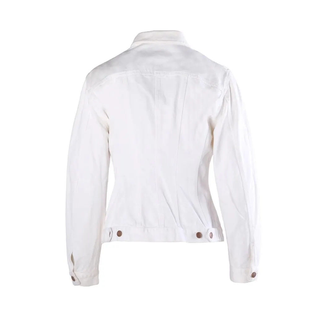Jean Paul Gaultier Junior Vintage White Denim Hourglass Jacket - '90s White Denim Good - Inside View