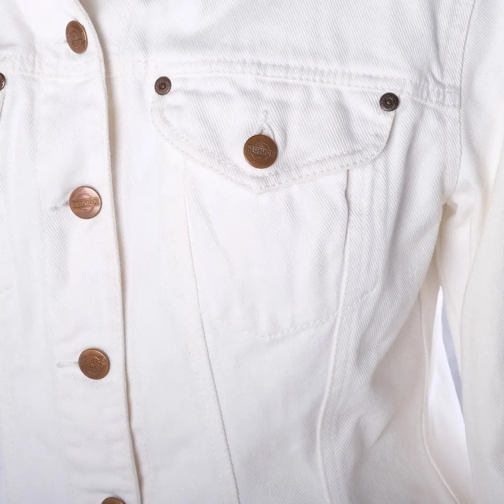 Jean Paul Gaultier Junior Vintage White Denim Hourglass Jacket - '90s White Denim Good - Box View