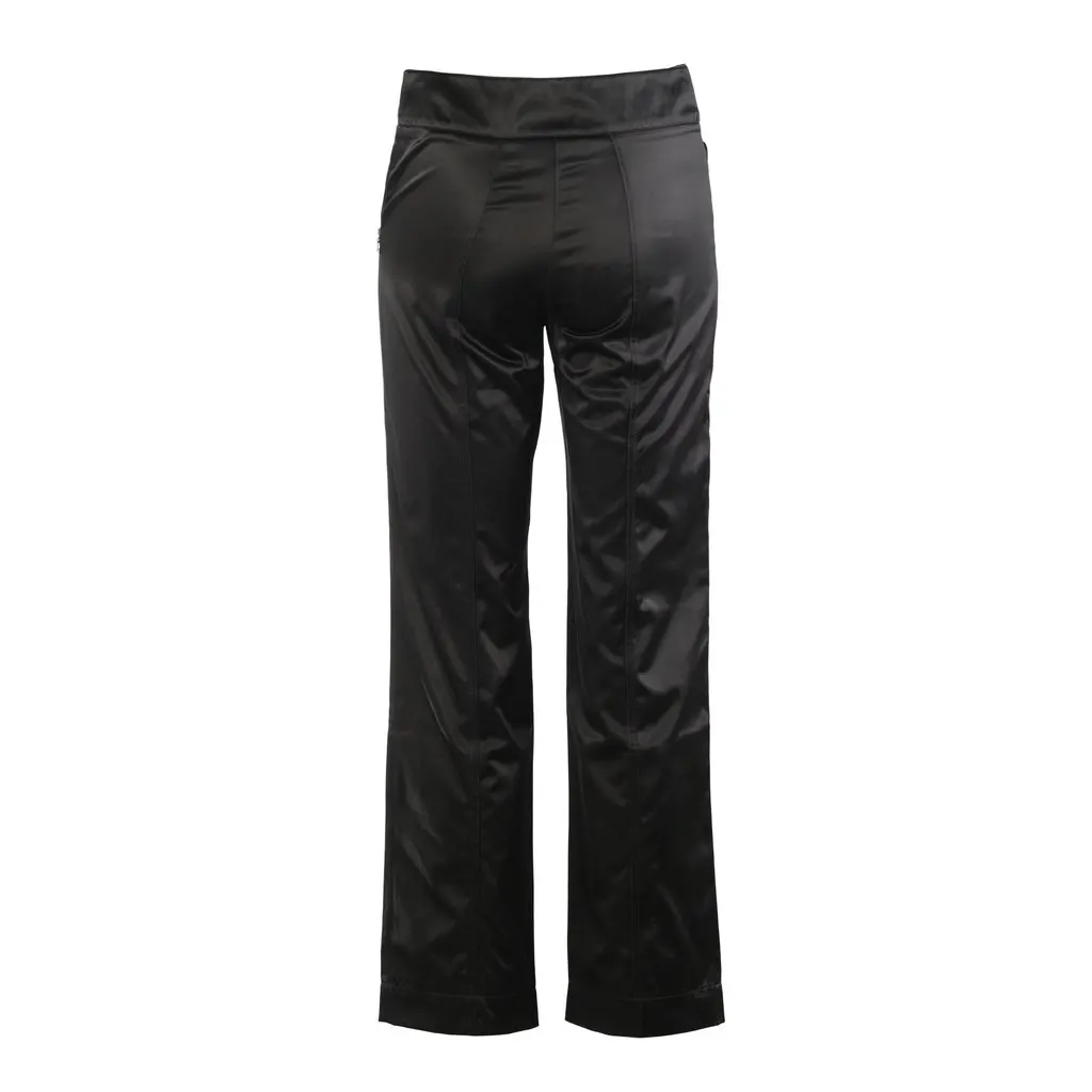 Prada Sport Black Technical Satin Straight-Leg Trousers - '00s Black Satin Good - Inside View