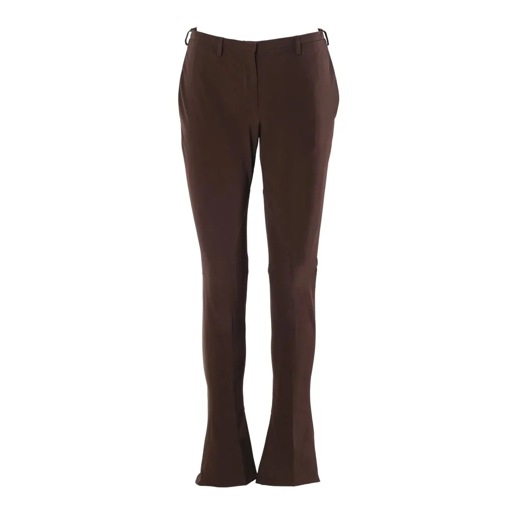 Prada Brown Stretch Flared Trousers - '00s Brown Good - Front View
